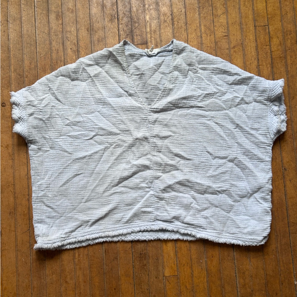 Periwinkle 100% Cotton Batwing Top Size Small